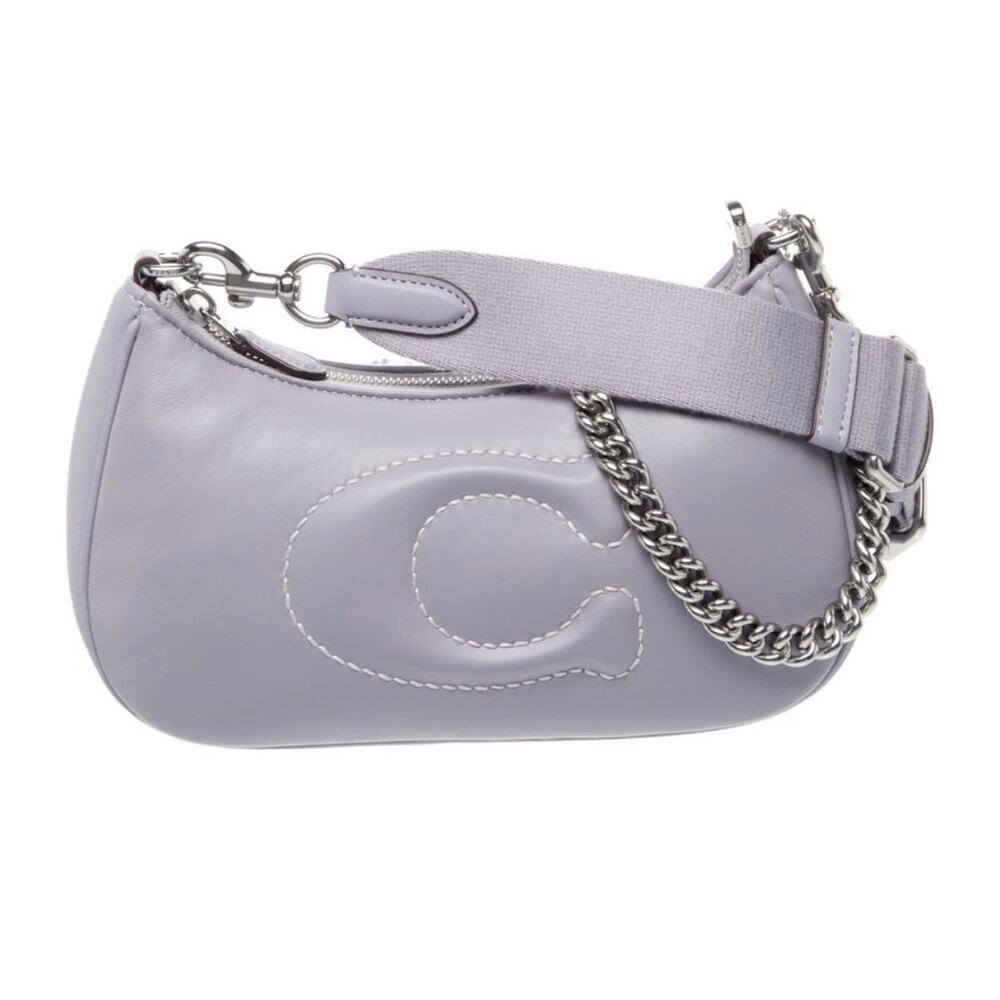 Coach Teri Mist (lavender) Quilted Chain Strap and Guitar Strap EUC